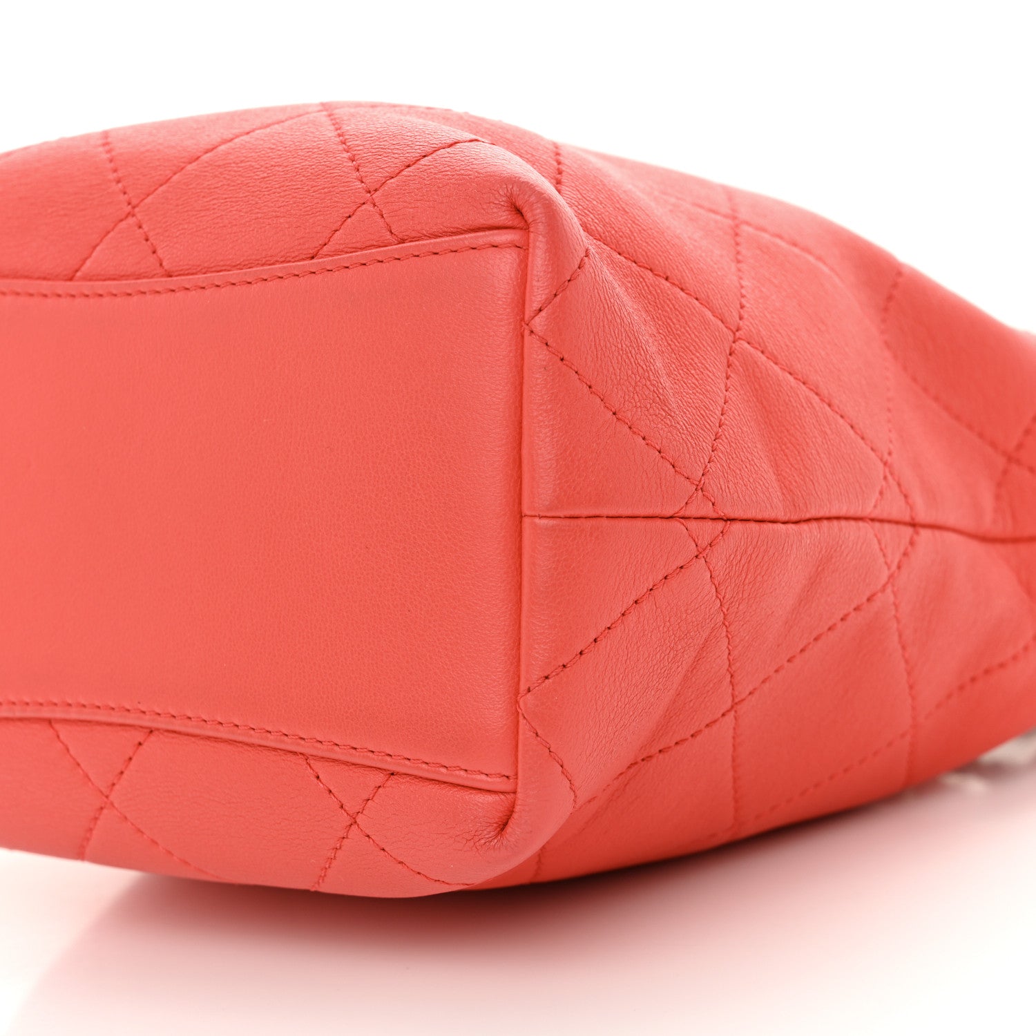 Chanel Lambskin Resin Quilted Small Pearl Samba Bucket Bag Dark Pink 10 of 10