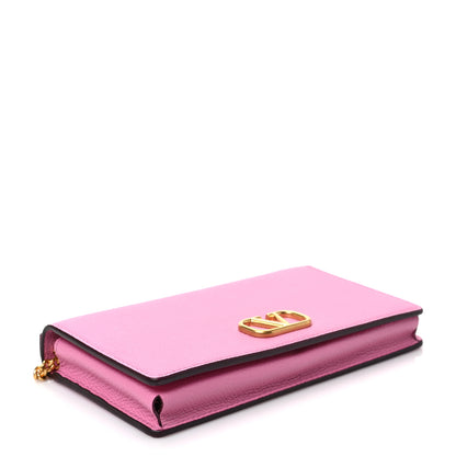 Valentino Garavani Grainy Calfskin VLogo Top Handle Wallet With Chain Feminine Pink 4 of 7