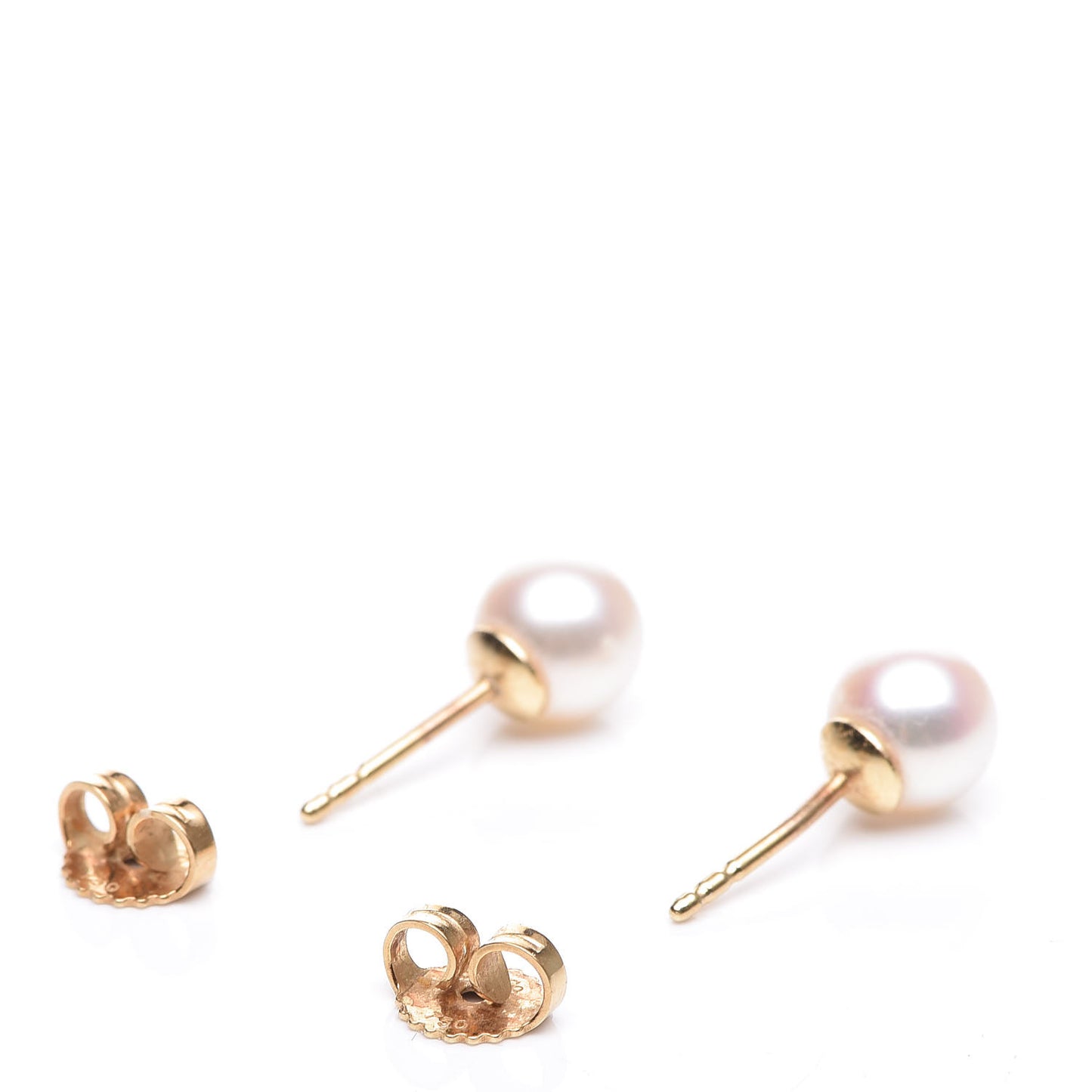 18K Yellow Gold Akoya Pearl 6.5-7mm Earrings