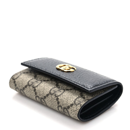 Gucci Dollar Calfskin GG Supreme Monogram GG Marmont 6 Key Holder Case Black Beige Ebony 7 of 7