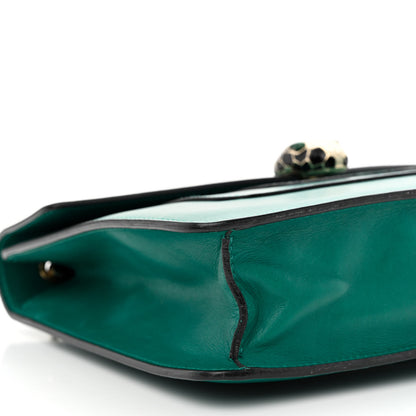 Bulgari Calfskin Small Serpenti Forever Snake Strap Crossbody Bag Emerald Green 10 of 11