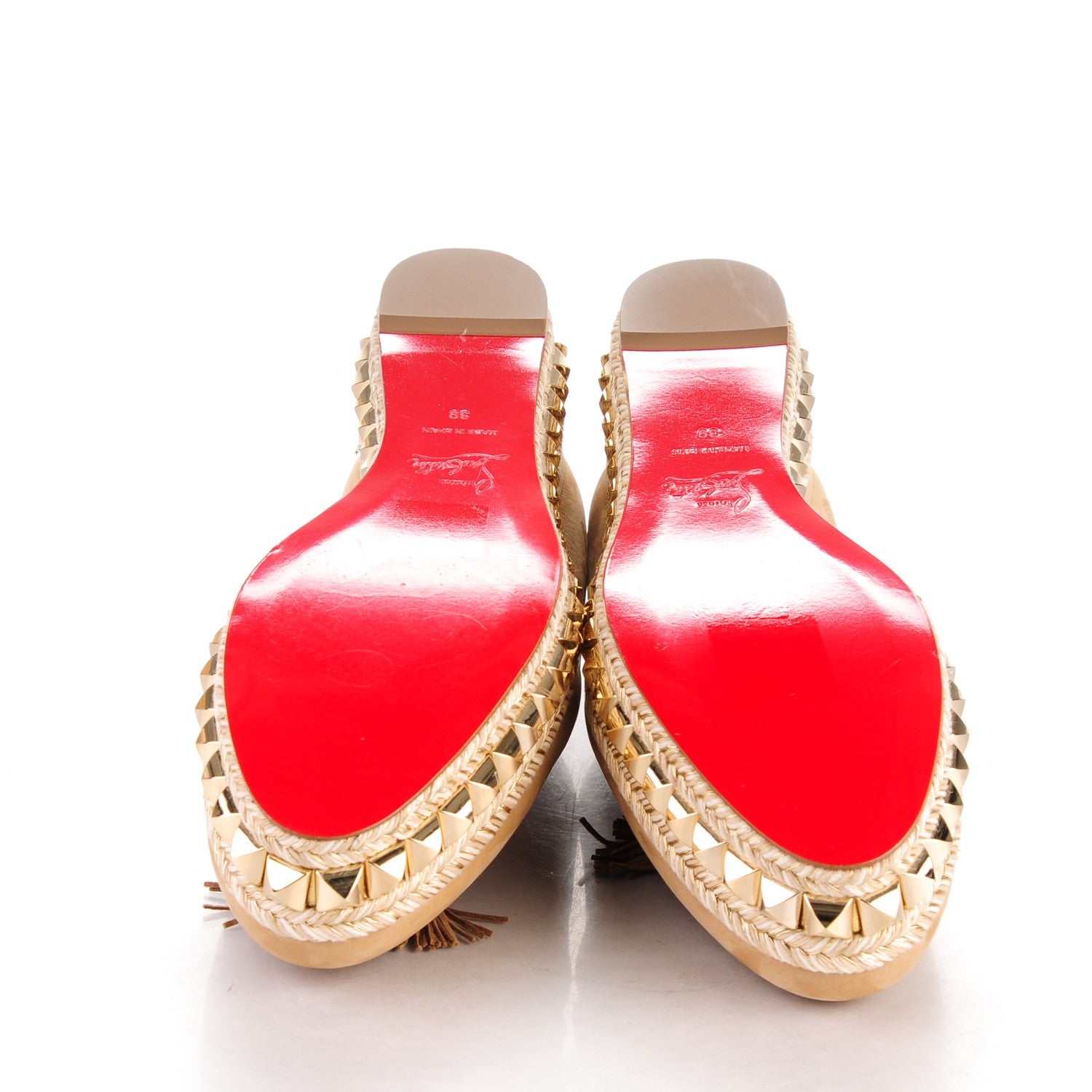 Christian Louboutin CHRISTIAN LOUBOUTIN Suede Carmel CA 70 Wedge Espadrilles 39 Noisette 5 of 9