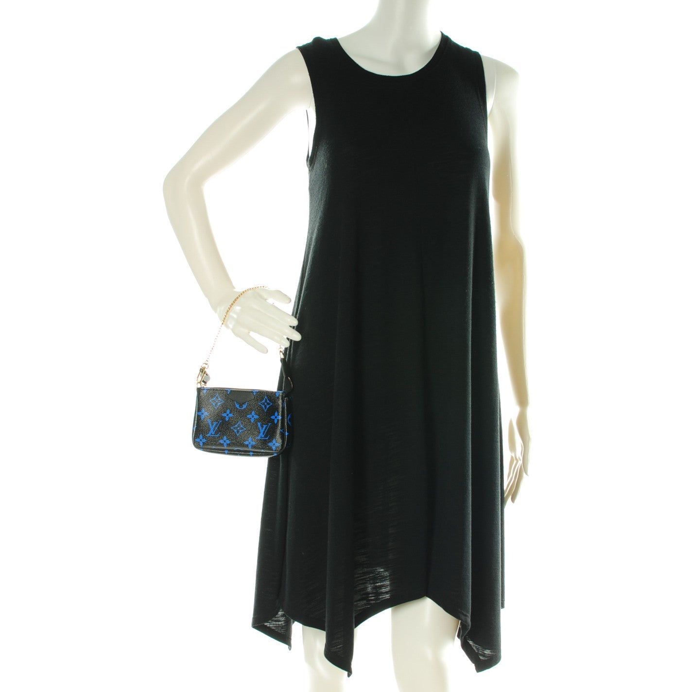 Colored Monogram Mini Pochette Accessories Blue Black