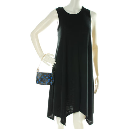 Louis Vuitton Colored Monogram Mini Pochette Accessories Blue Black 2 of 7