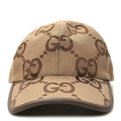 Gucci Monogram Jumbo GG Baseball Hat L 58 Camel Ebony 3 of 10
