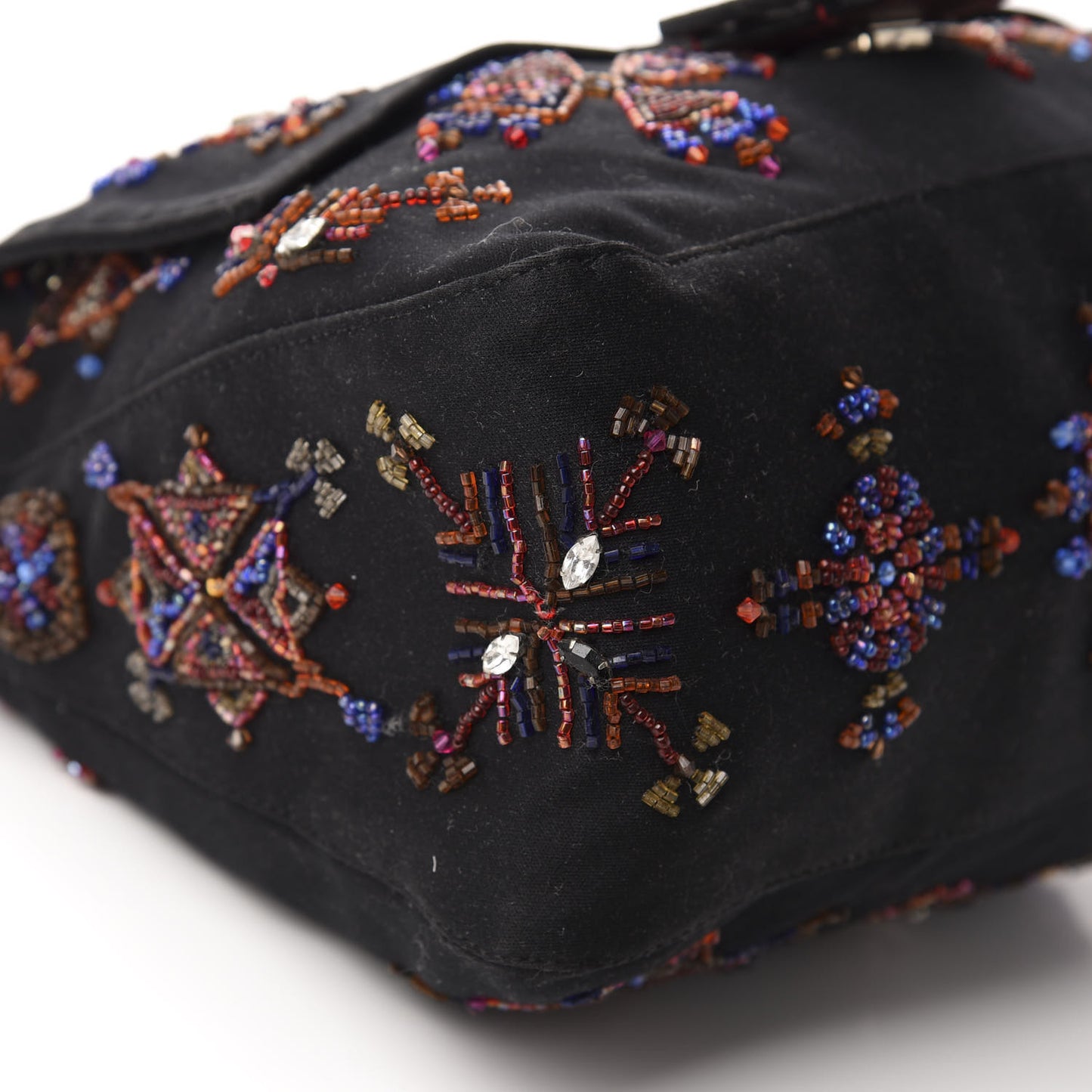 Neoprene Beaded Lizard Mama Baguette Black Red