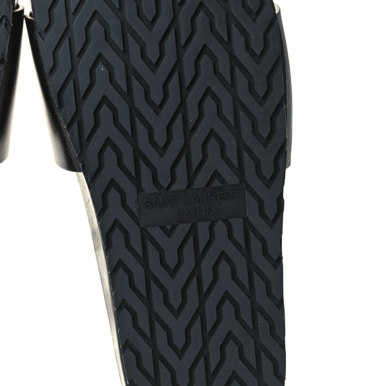 Saint Laurent Calfskin Monogram Jimmy Joan Slide Sandals 38 Black 7 of 9
