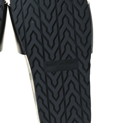 Saint Laurent Calfskin Monogram Jimmy Joan Slide Sandals 38 Black 7 of 9
