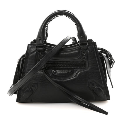 Balenciaga Cake Calfskin Tonal Hardware Mini Neo Classic City Black 1 of 9