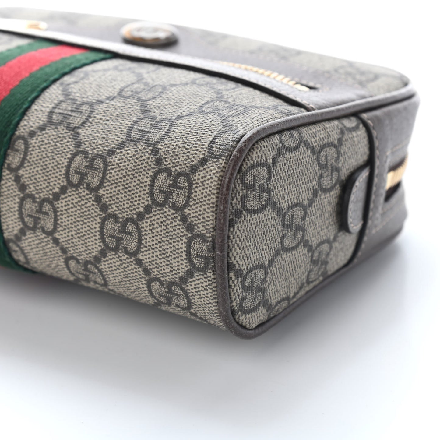 GG Supreme Monogram Web Small Ophidia Belt Bag 95 38 Dark Brown