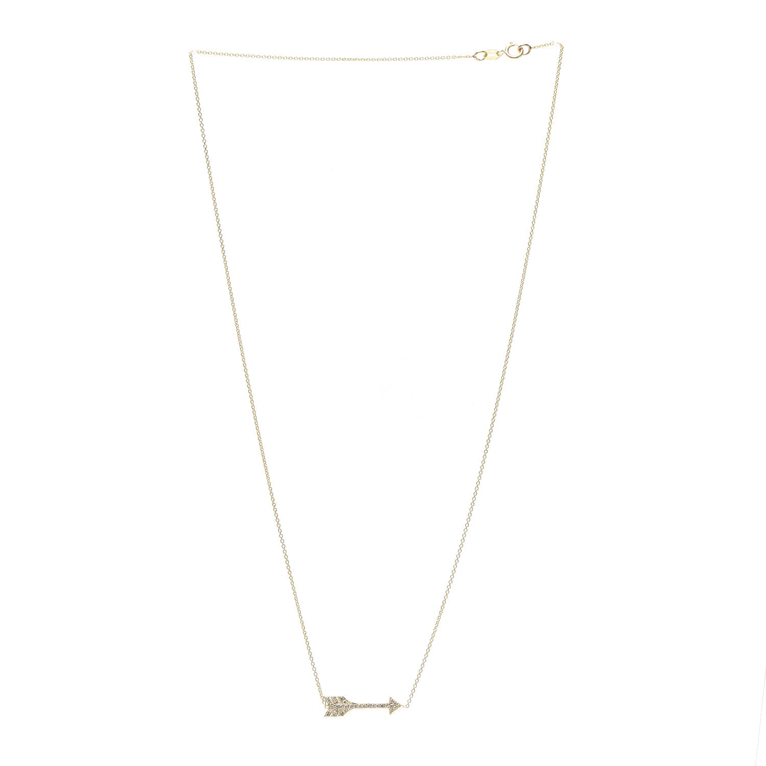 Jennifer Meyer 18K Yellow Gold Diamond Arrow Necklace 3 of 6