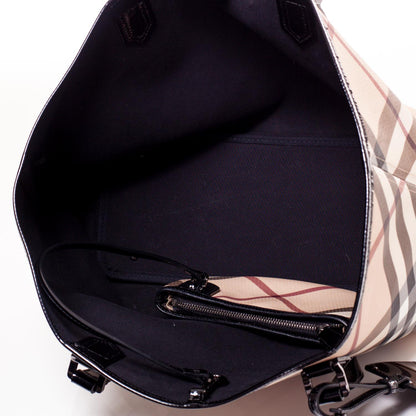 Burberry Patent Trim Nova Check Nickie Tote 9 of 10