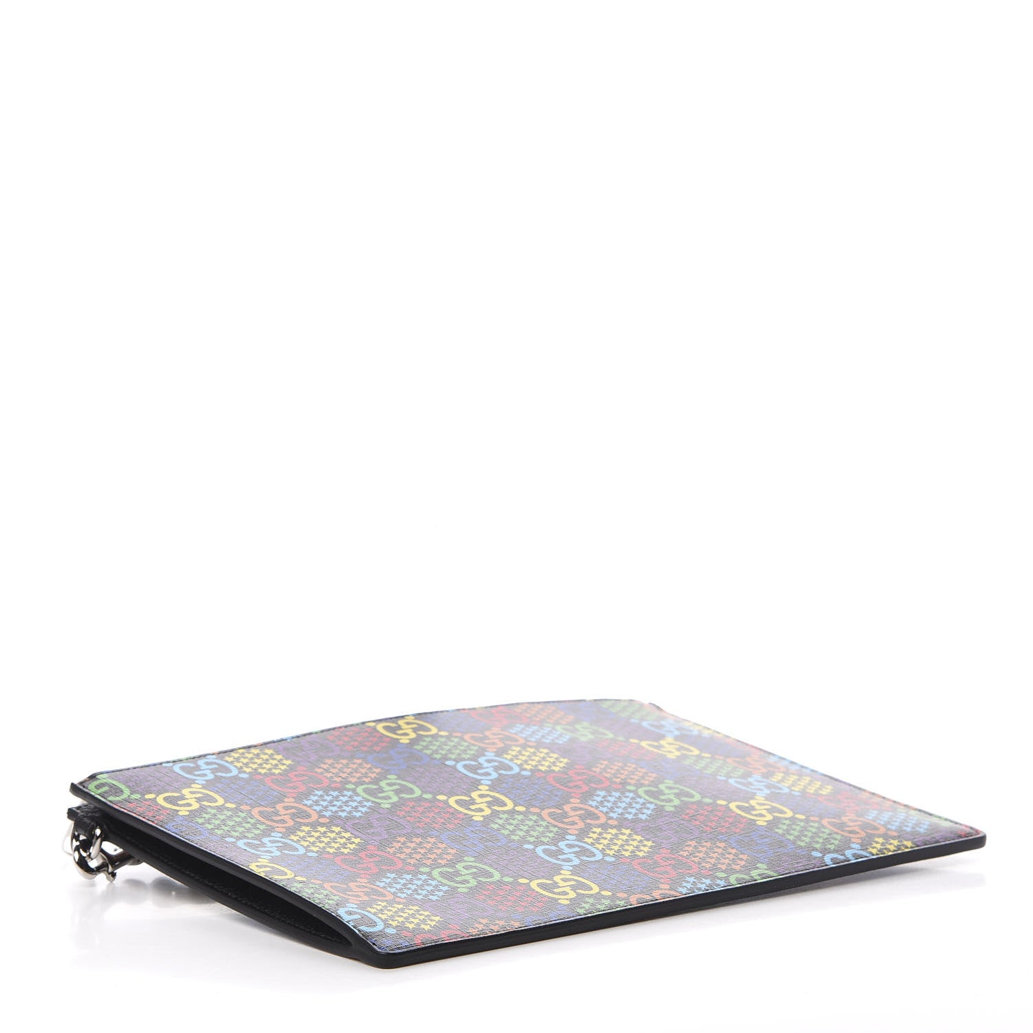 Gucci GG Supreme Monogram Psychedelic Zip Wristlet Pouch Black Multicolor 3 of 7