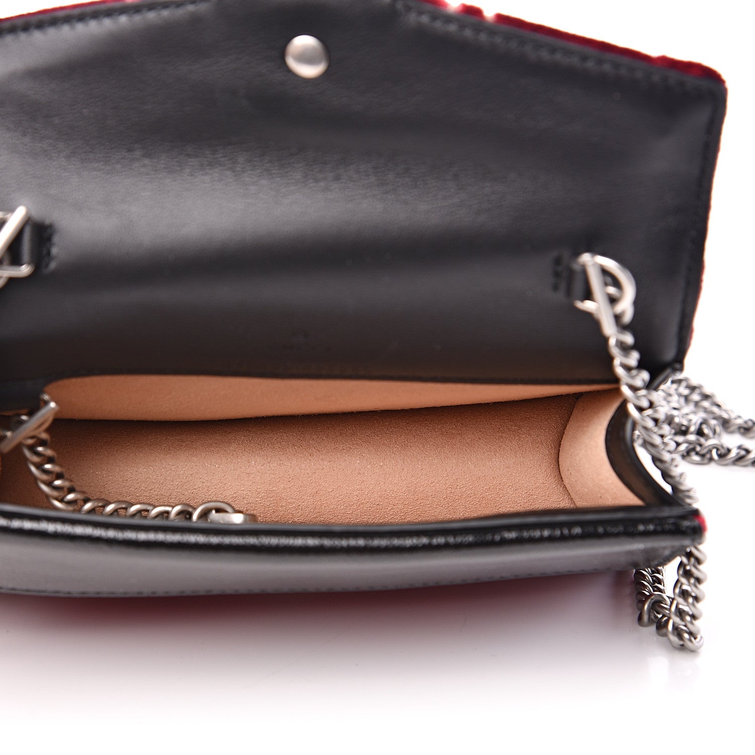 Gucci Velvet GG Monogram Super Mini Dionysus Shoulder Bag Red Cipria Black 4 of 9