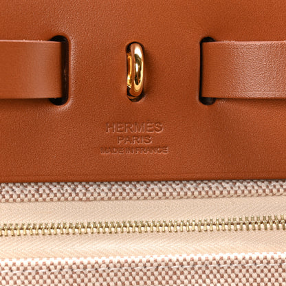 Hermes Vache Hunter Criss Viking Herbag Zip Retourne 31 PM Ecru Beige Fauve 7 of 12