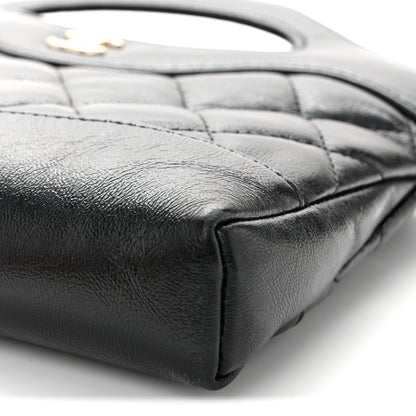 Chanel Shiny Crumpled Calfskin Quilted Nano 31 Shopping Bag Black 10 of 11
