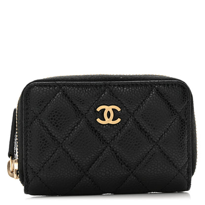 Chanel Caviar Quilted Zip Coin Purse Black 1 of 10