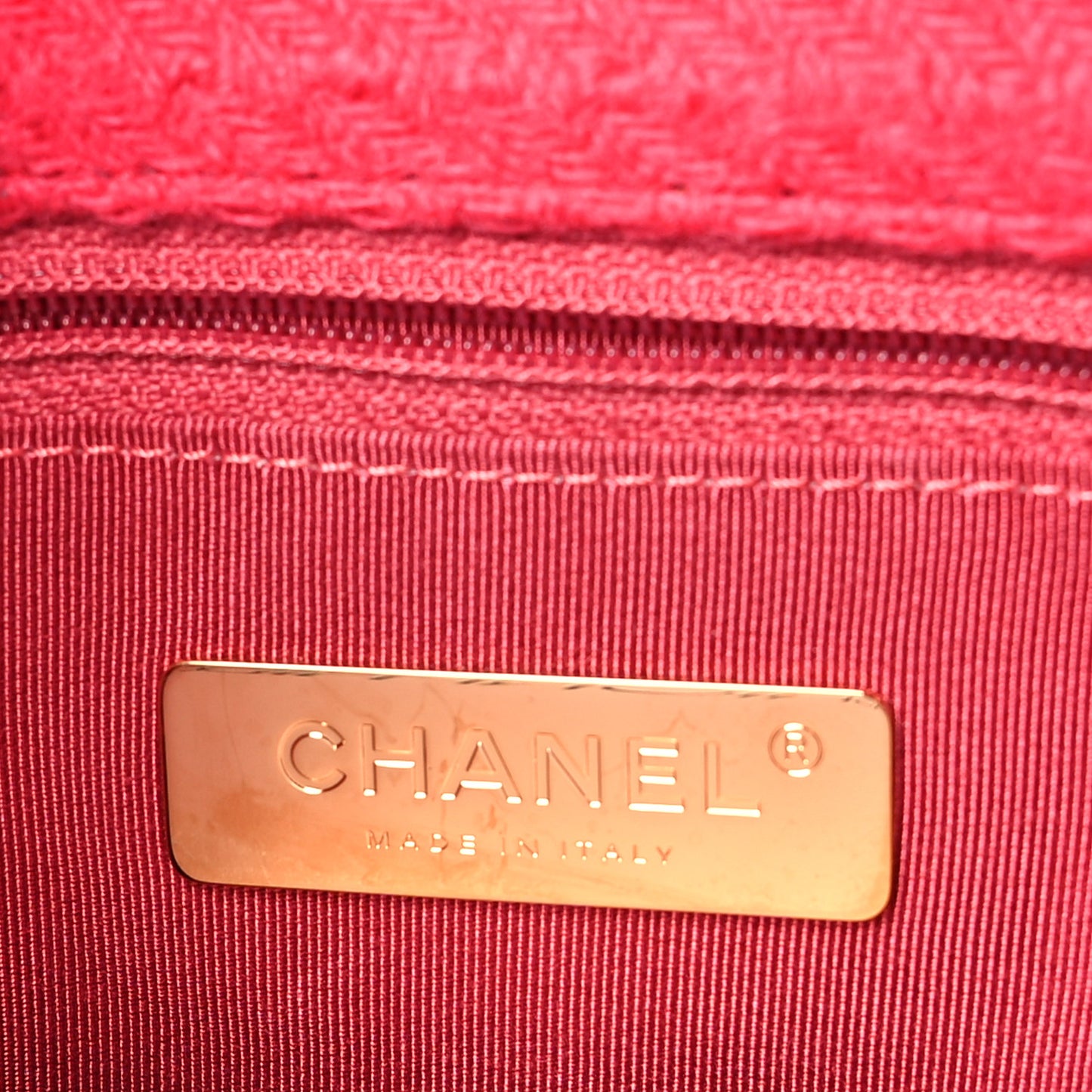 Tweed Quilted Medium Chanel 19 Flap Raspberry