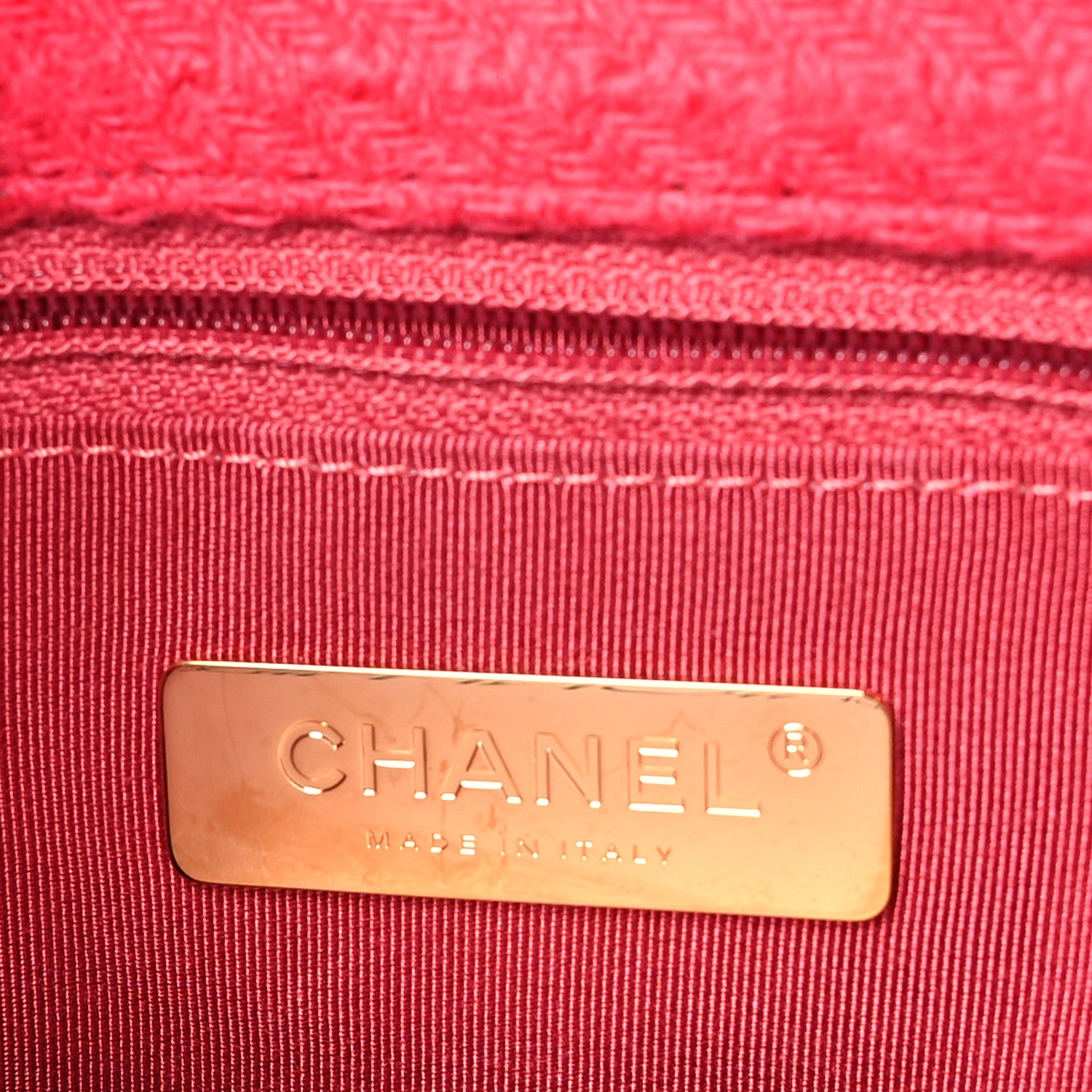 Chanel Tweed Quilted Medium Chanel 19 Flap Raspberry 6 of 10