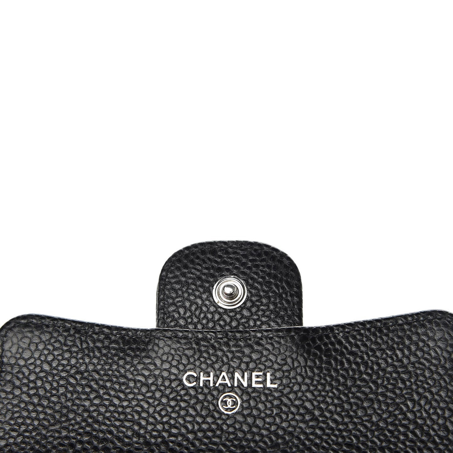 Caviar Quilted Compact Flap Wallet Black