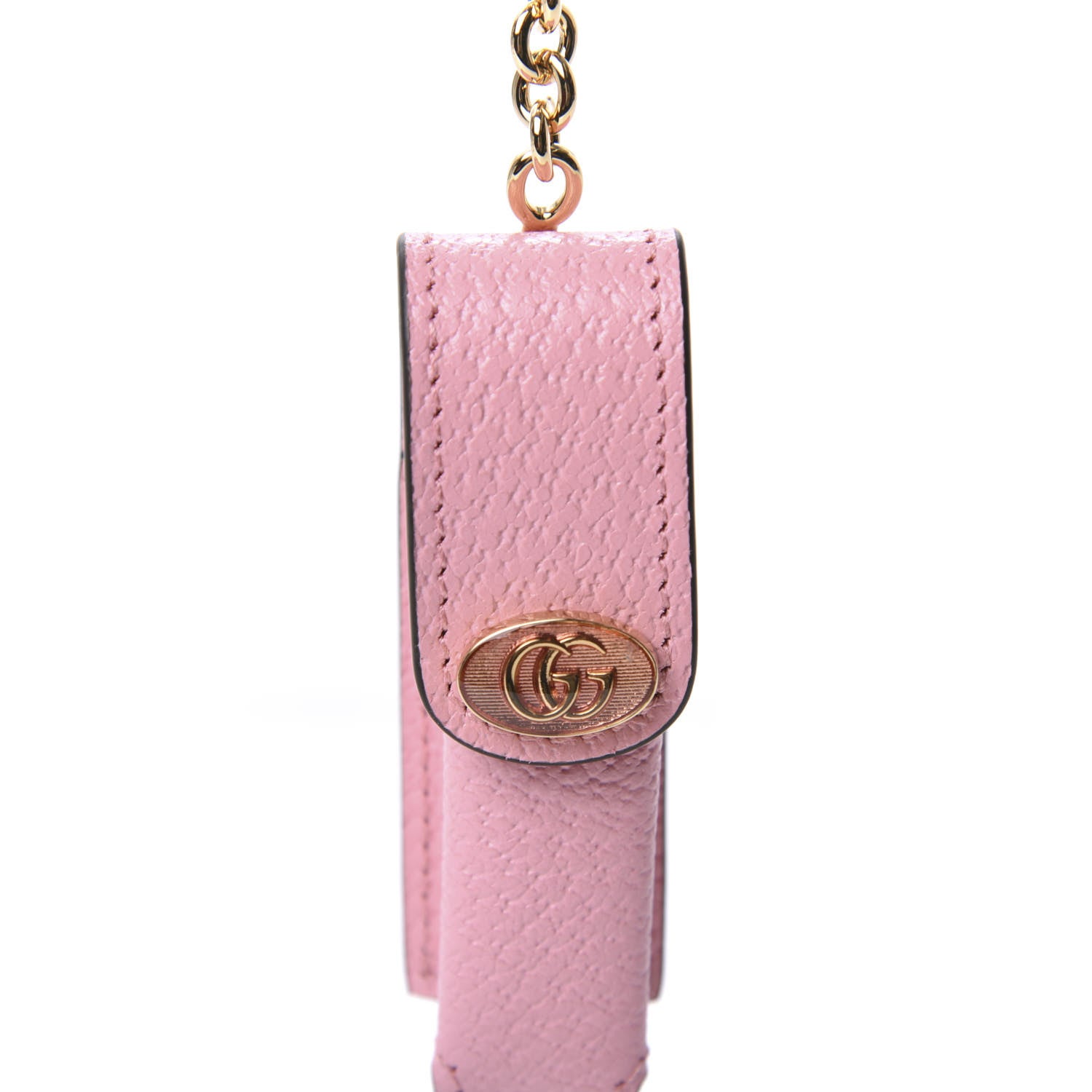Gucci Textured Calfskin Enamel Single Porte Rouges Keychain Wild Rose 4 of 4