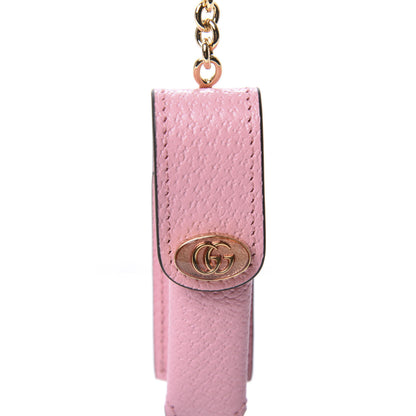 Gucci Textured Calfskin Enamel Single Porte Rouges Keychain Wild Rose 4 of 4