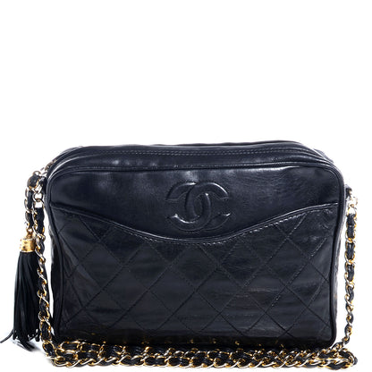 Chanel Lambskin Quilted Tassel Camera Case Black 1 of 8