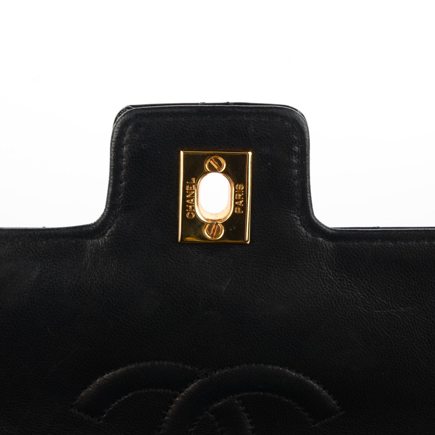 Patent Quilted Medium Kelly Flap Bag Black