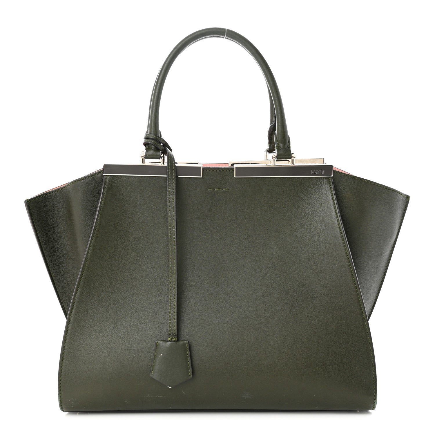 Fendi Vitello Dolce Marmol Shiny Nappa Petite 3Jours Tote Verde Prato 1 of 17