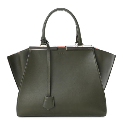Fendi Vitello Dolce Marmol Shiny Nappa Petite 3Jours Tote Verde Prato 1 of 17
