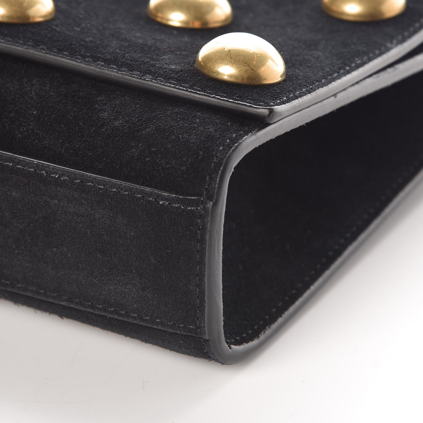 Suede Studded Medium Classic Monogram Kate Satchel Black