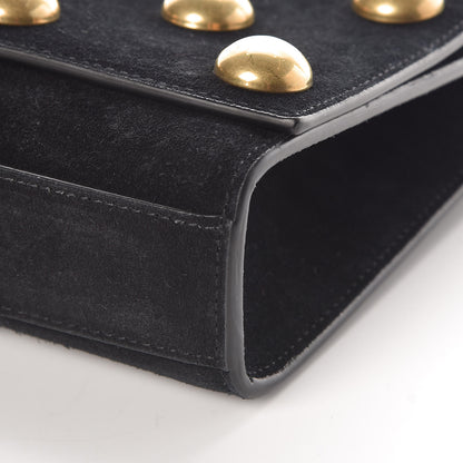 Saint Laurent Suede Studded Medium Classic Monogram Kate Satchel Black 6 of 9