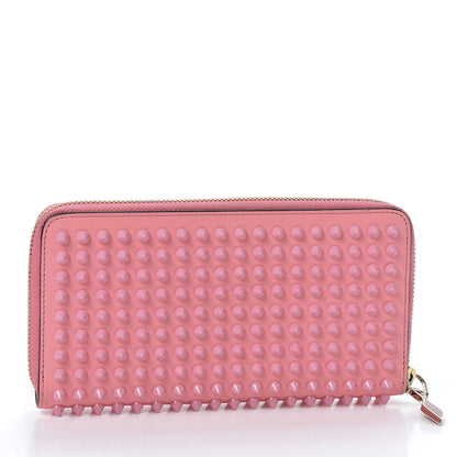 Christian Louboutin Calfskin Panettone Spiked Zip Around Wallet Pink 2 of 8