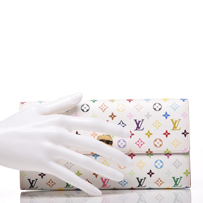 Louis Vuitton Monogram Multicolor Sarah Wallet White Eglantine 2 of 10