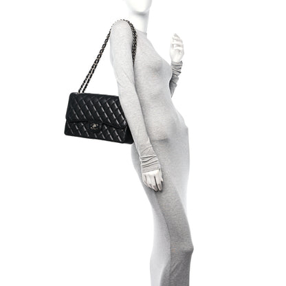 Chanel Caviar Quilted Jumbo Double Flap Black 2 of 12