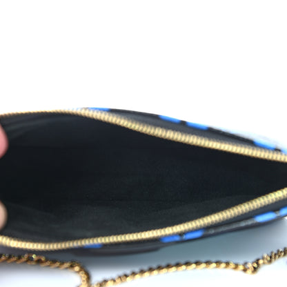 Louis Vuitton Colored Monogram Mini Pochette Accessories Blue Black 5 of 7