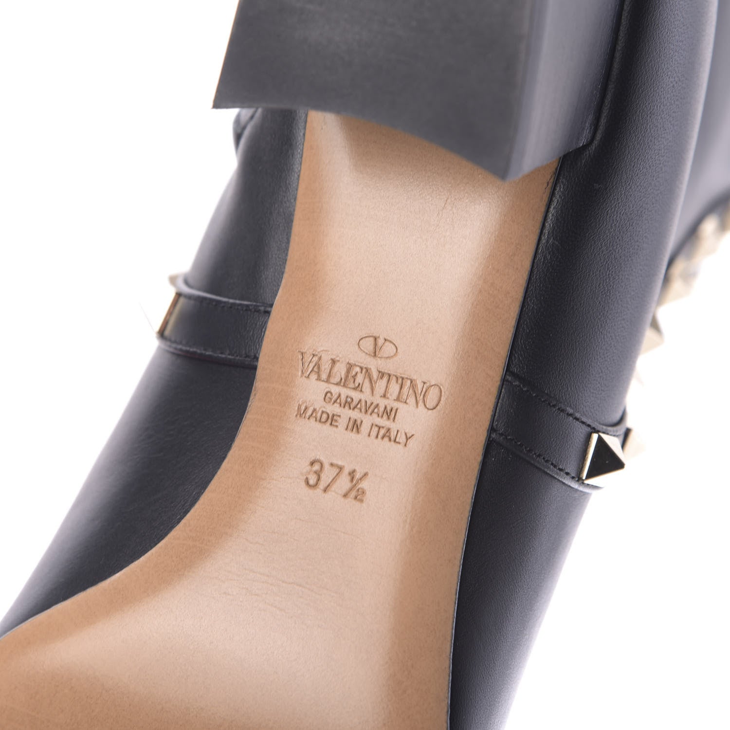 Valentino Garavani Smooth Calfskin Rockstud 40mm Ankle Boots 37.5 Black 10 of 12