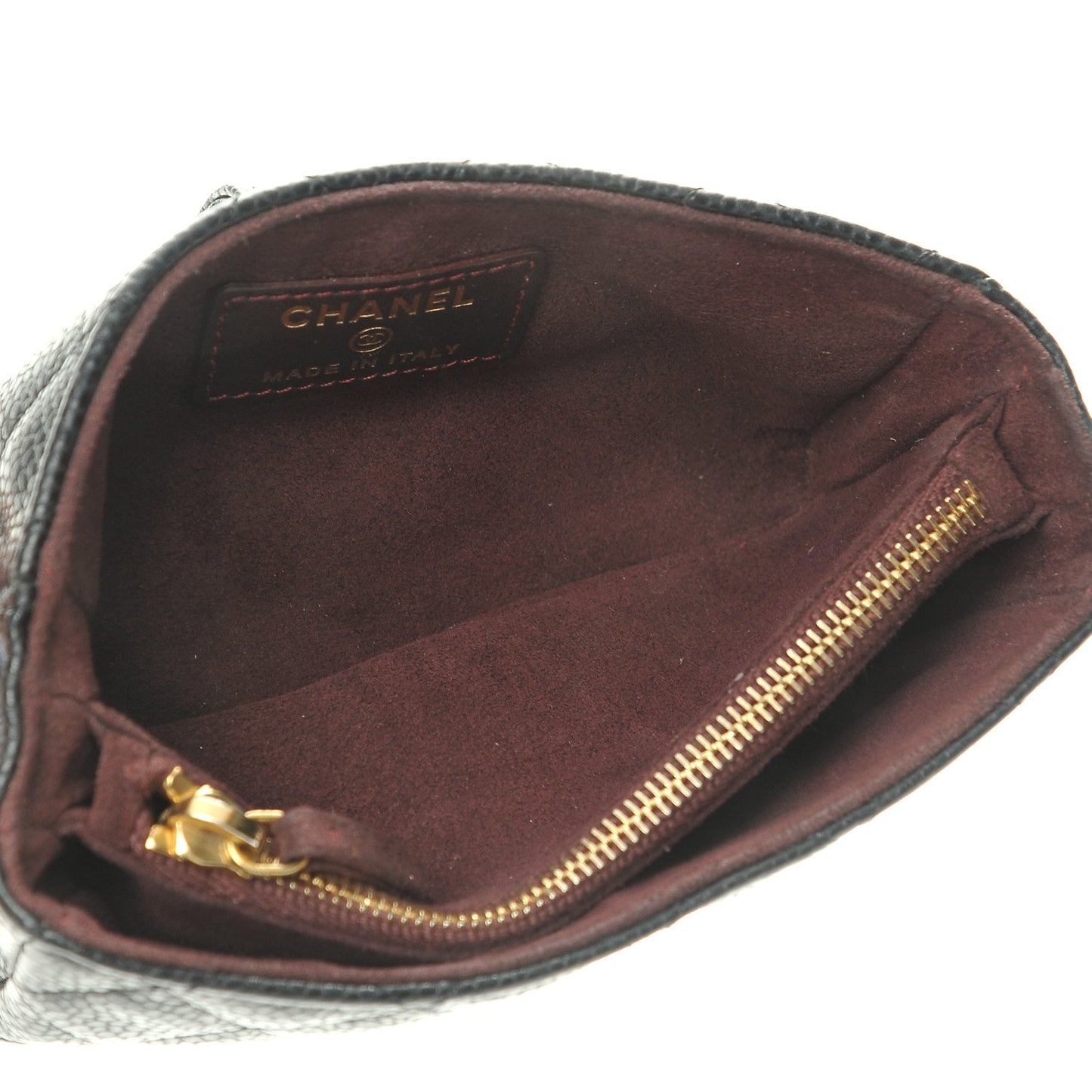 Caviar Quilted Mini Phone Holder Clutch Black