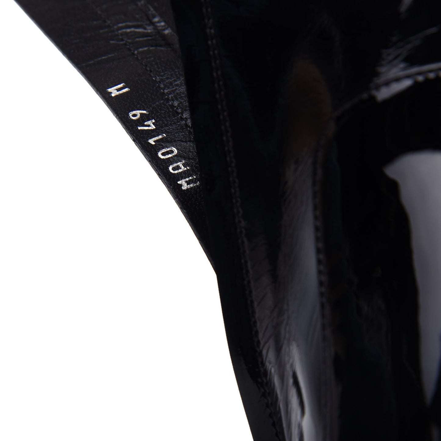 Patent Silhouette Ankle Boots 37 Black
