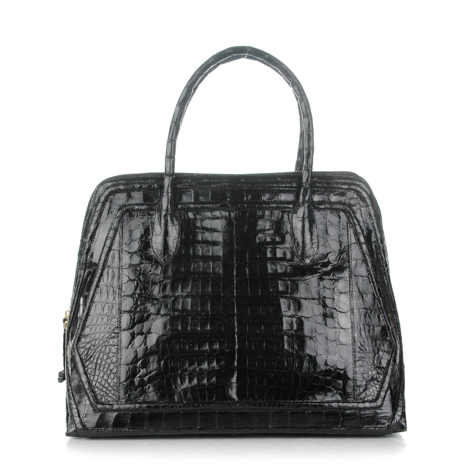 Nancy Gonzalez Crocodile Top Handle Tote Black 1 of 8