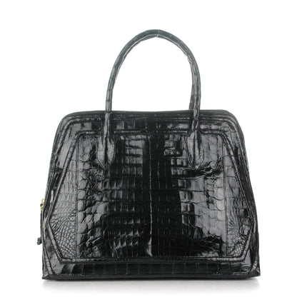 Nancy Gonzalez Crocodile Top Handle Tote Black 1 of 8