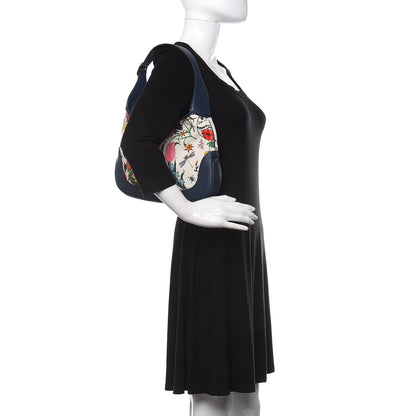 Gucci Canvas Flora Medium Jackie Hobo Blue Agata 2 of 11