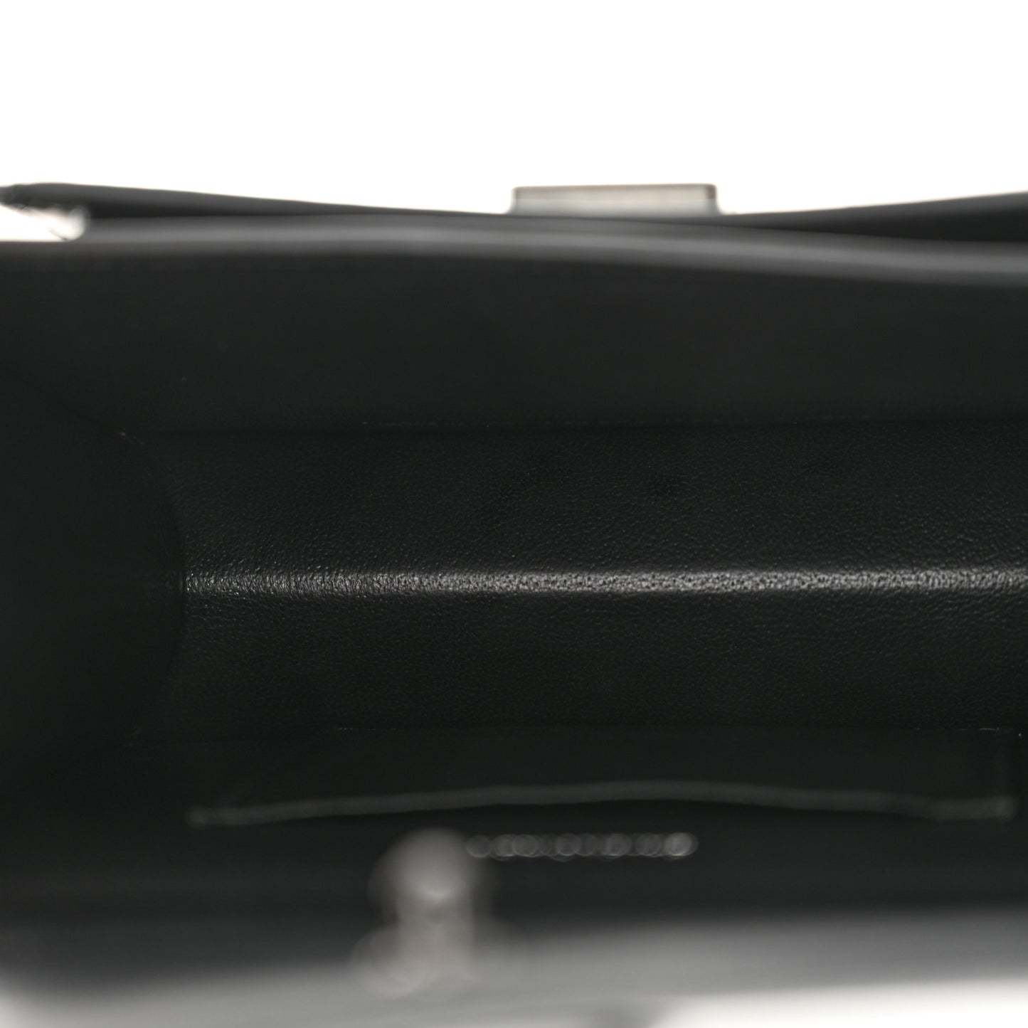 Box Calfskin Monochrome XS Sharp Top Handle Bag Black