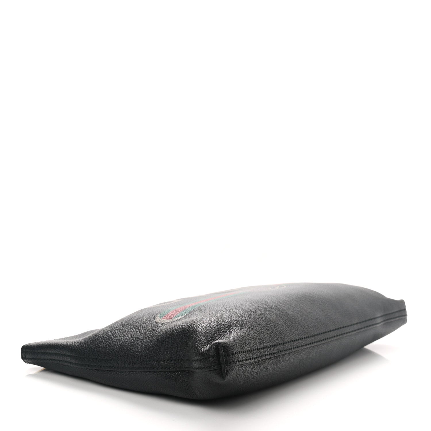 Gucci Pebbled Calfskin Large Logo Portfolio Clutch Black 4 of 8