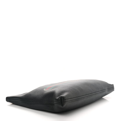 Gucci Pebbled Calfskin Large Logo Portfolio Clutch Black 4 of 8