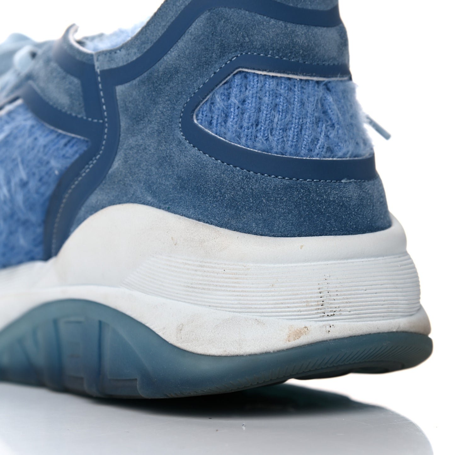 Suede Calfskin Stretch Fabric CC Sneakers Light Blue