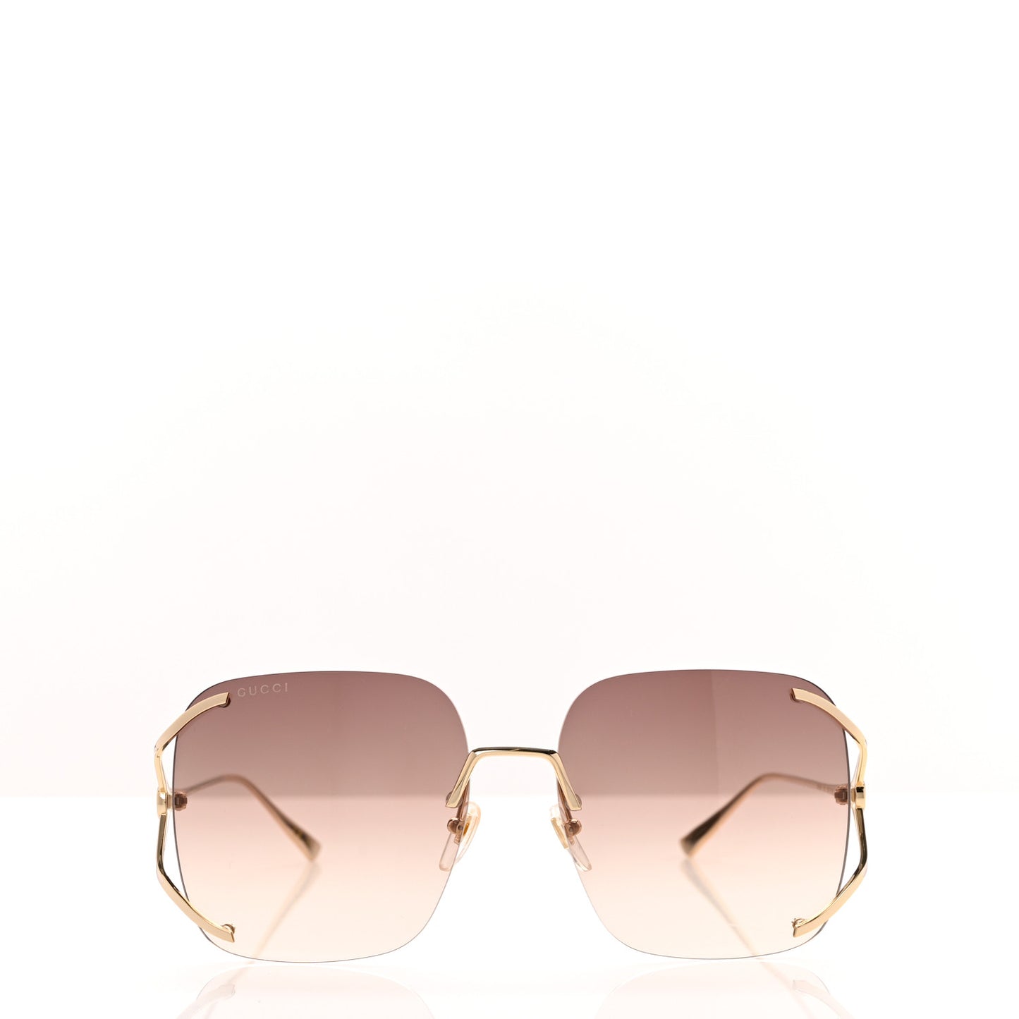 Metal Oversized Sunglasses GG0646S Gold Brown