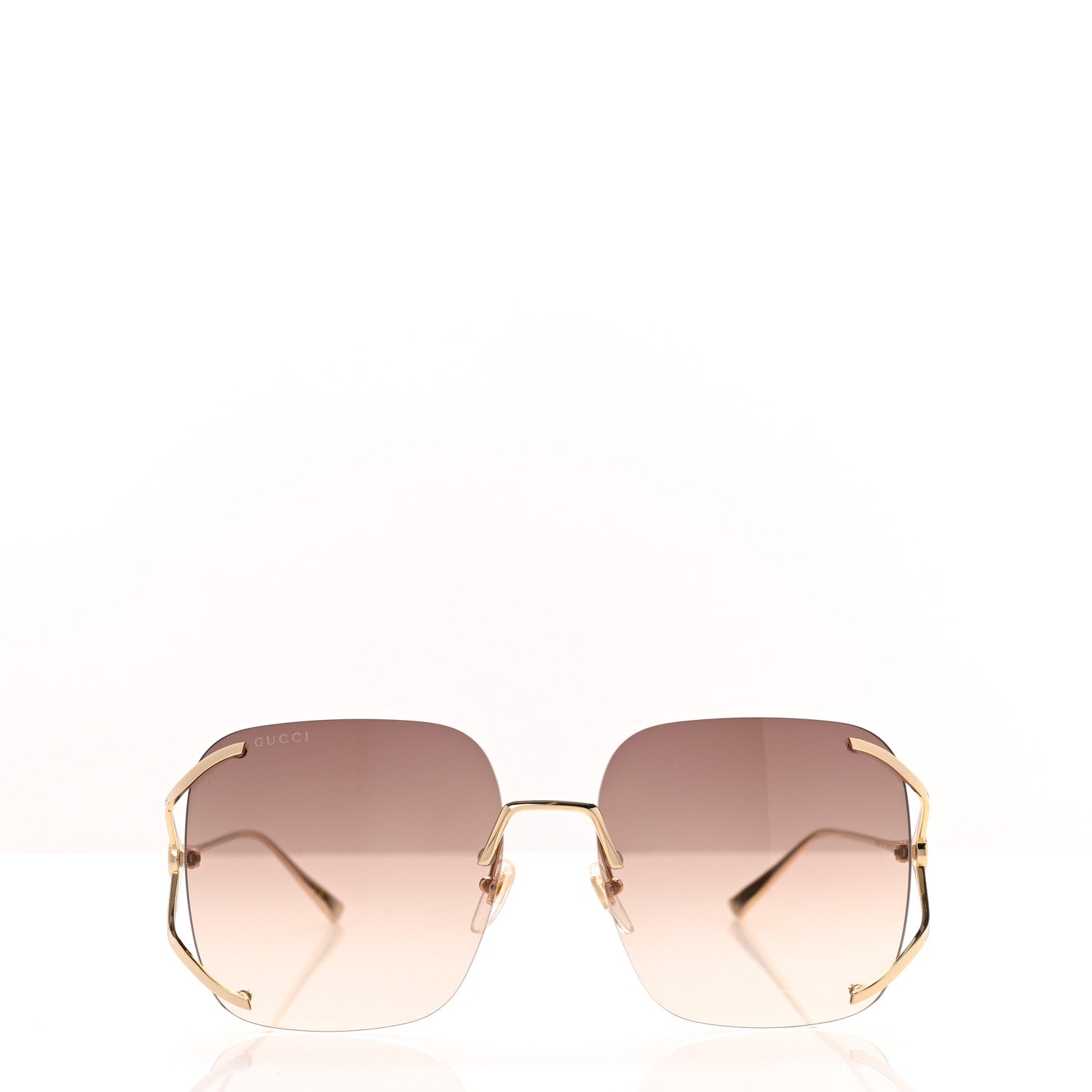 Gucci Metal Oversized Sunglasses GG0646S Gold Brown 2 of 6