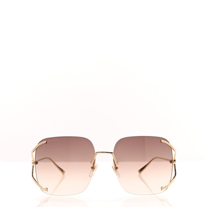 Gucci Metal Oversized Sunglasses GG0646S Gold Brown 2 of 6