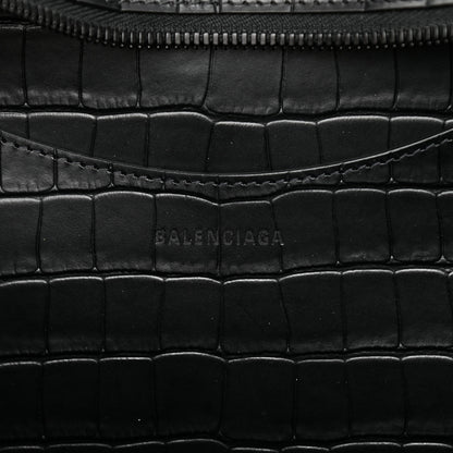 Balenciaga Semi Matte Calfskin Crocodile Embossed Neo Classic Black Hardware Large City Black 6 of 10